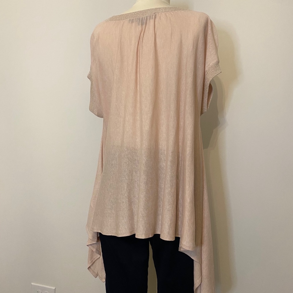 Pink drape tunic with silver trim - Picture 2 of 3